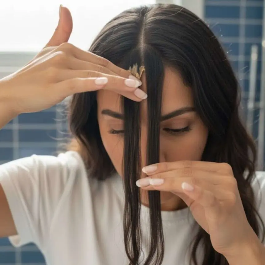 מריחת החמאה לאורך השיער